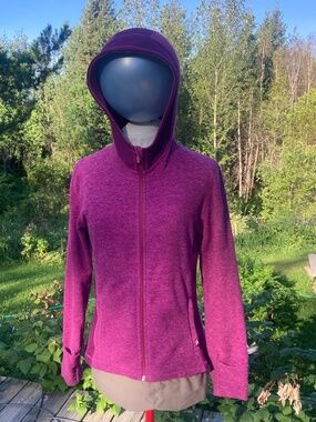 prAna Jacket Womens Medium Pink Fleece Hoodie Full Zip jacket